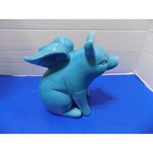NEW Ceramic Flying Pig Figurine Statue Rustic Country Decor